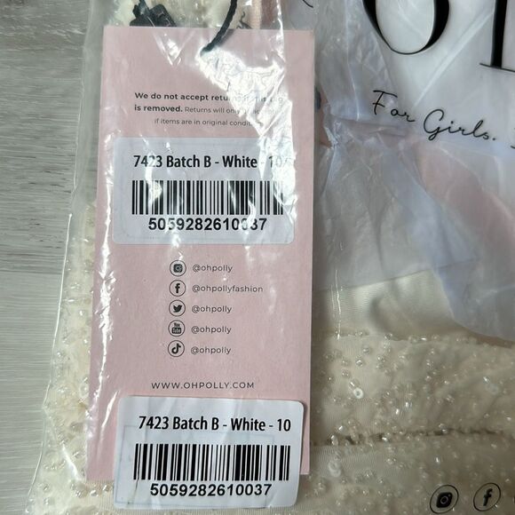 Oh Polly ALSACE
Embellished Square Neck Mini Dress in White Size 6 NWT in packag - Picture 7 of 8